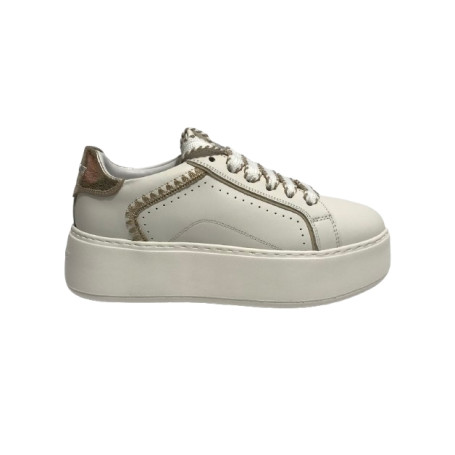 Scarpe donna sneaker Janet&Janet pelle white/ gold DS25JJ02 J-002