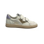 Sneaker 2B12 Miniplay-128 con strap pelle bianco/platino/lilla ZS25QB06
