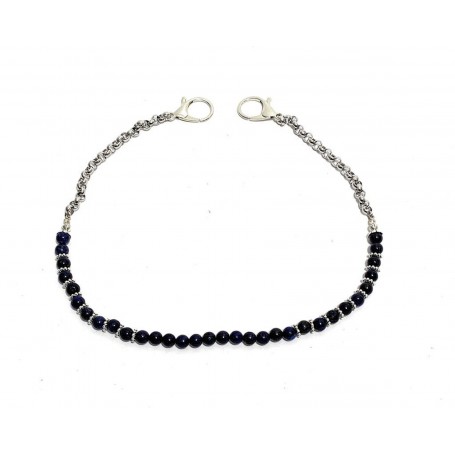 CATENA PER PORTAFOGLI/ JEANS SODA STONE PIETRE DURE SEMINOBILI BOTSWANA BLU SODA26