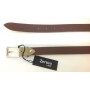 CINTA ZERBINI IN CAMOSCIO TAUPE CON FIBBIA CROMATA E SATINATA A VITE H. 2,5 CM