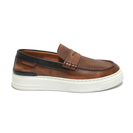 Scarpe uomo Ambitious mocassino in pelle comb camel US22AM08 10322A