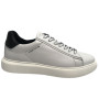 Scarpe uomo Ambitious 11677 sneakers in pelle bianco/ nero fondo alto US23AM02