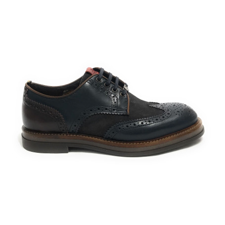 Scarpe uomo Ambitious francesina stringata in pelle navy combi U25AM09 12391C-6553AM