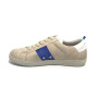 Scarpe uomo Ambitious sneaker 10398B in pelle scamociata beige/ white/ royal blu US21AM04