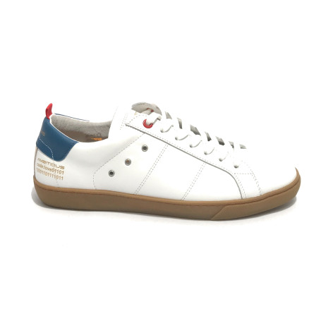 Scarpe uomo Ambitious sneaker 11490 in pelle white/ blu US21AM05