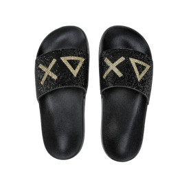Slippers logo strass Sun68 11 nero donna DS25SU25 X35205