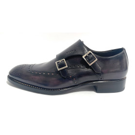 Scarpe uomo Harris doppia fibbia in pelle vegas piombo rosé U17HA126