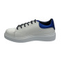 Scarpe uomo Harris Sport sneakers in pelle bianco/ blu fluo U17HA195