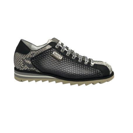 Scarpe uomo Harris sneaker pelle pregiata bianco/ nero opaco/ bubble grigio chiaro U17HA210 2817