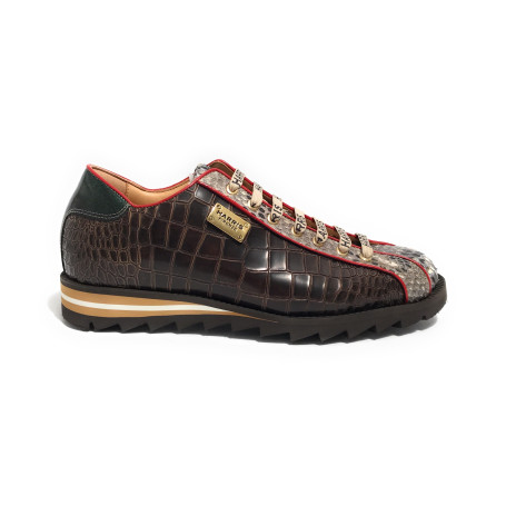 Scarpe uomo Harris sneaker pelle roccia opaco/ cocco shade marrone/ crystal green U17HA213 2817