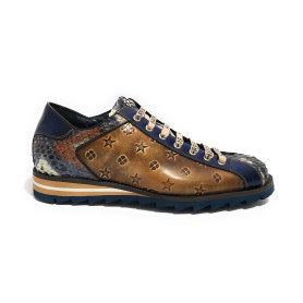 Scarpe uomo Harris sneaker pelle shade lino/ shade blu/ dattero U17HA211 2817