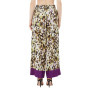 Pantalone donna Liu Jo in raso stampato animalier vert ES25LJ45 VA5143 TS806 M9146