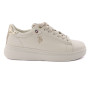 Sneaker U.S. POLO donna Cody011 in ecopelle beige/ gold DS25UP11