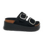 Sandalo donna Gold&gold  slipper con zeppa nero DS25GG67 GW412