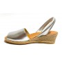 Sandalo minorchina Ska Shoes fondo corda Creta tc 40 pelle laminato silver DS22SK13