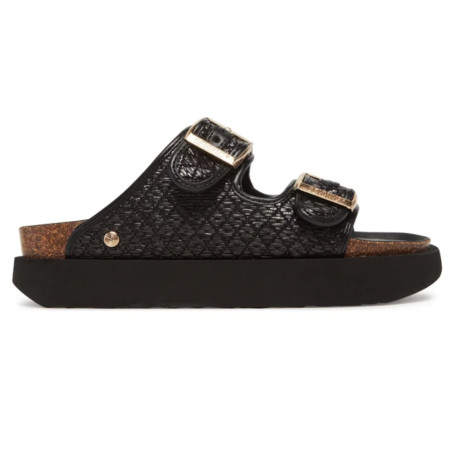 Sandalo donna Genuins Hawaii raffia nero DS25GN09 G106362