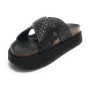 Sandalo donna Genuins Palace raffia black DS25GN10 G106346