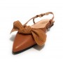 Scarpe donna Elite sabot con tallone aperto a punta in pelle color cuoio/ senape DS22EL06 4525