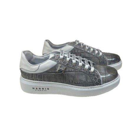 Scarpe uomo Harris Sport sneakers in pelle girigio lipsia fumé U17HA176