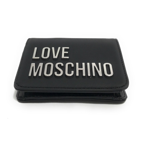 Portafoglio donna Love Moschino a libretto nero/nikel A26MO07 JC5612