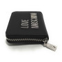 Portafoglio donna Love Moschino zip around small nero logo nikel A26MO15 JC5613PP1NKD000B