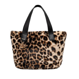 Borsa donna Liu-jo Verry Tote L ecopelliccia maculata/ nero B26LJ30 AF5154 E0305