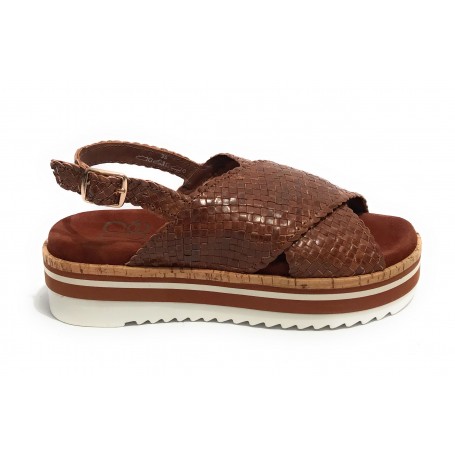 Scarpe donna Elite sandalo in pelle colore marrone DS22EL15 801