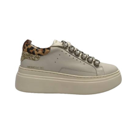 Sneaker donna Emanuélle Vee white/animalier D26EV03 452P-503-17