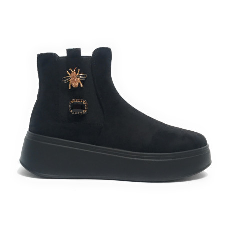 Scarpe donna Gold&gold stivaletto ecopelle scamosciata nero D26GG05 GB880