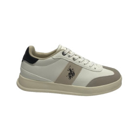 Sneaker U.S. POLO Campy004 in pelle white/light beige U26UP01