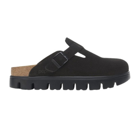 Scarpe donna sabot Birkenstock Boston Pap Chunky in suede black D26BI02 1028317