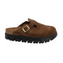 Scarpe donna sabot Birkenstock Boston Pap Chunky in suede dark tea/black D26BI01 1028402