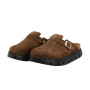 Scarpe donna sabot Birkenstock Boston Pap Chunky in suede dark tea/black D26BI01 1028402