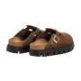 Scarpe donna sabot Birkenstock Boston Pap Chunky in suede dark tea/black D26BI01 1028402