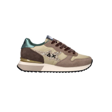 Scarpe Sun68 sneaker Stargirl glitter logo beige scuro D26SU13 Z45217