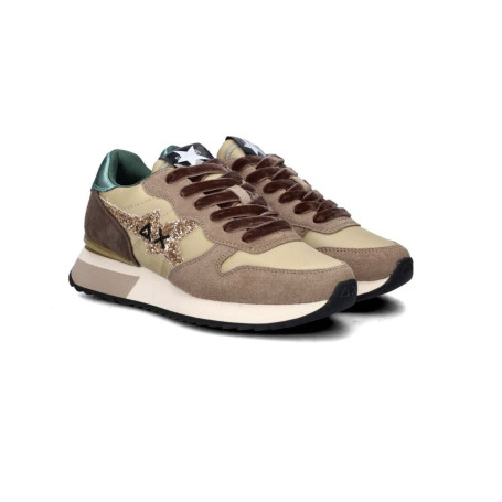 Scarpe Sun68 sneaker Stargirl glitter logo beige scuro D26SU13 Z45217