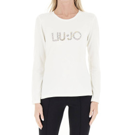 T-shirt donna Liu Jo moda bianco latte E26LJ19 TF5300 JS003 09U35