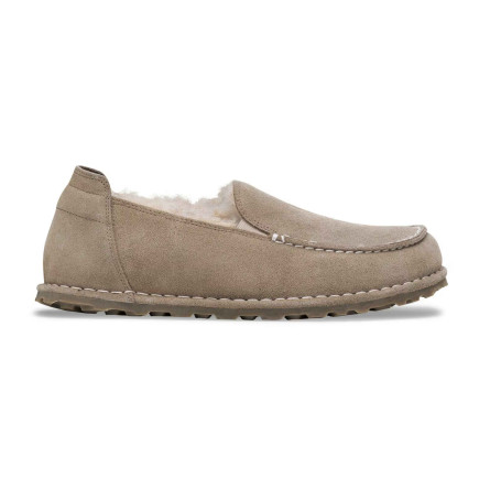 Scarpe donna Birkenstock mocassino Utti Shearling suede taupe D26BI07 1030182