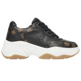Scarpe donna Guess sneaker zeppa Hapyy embossed black/brown D26GU24 FLTHPYFAL12