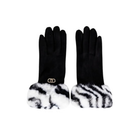 Guanti donna Liu-Jo effetto scamosciato nero/zebra C26LJ14 2F5063 T0300 S19D1