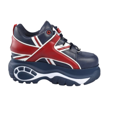Sneaker donna Buffalo 1339-14 ecoPelle nappa blue/red D26BF08 BN1636499