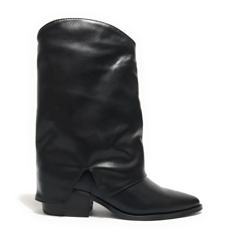 Scarpe donna Gold&gold stivale con gonna in ecopelle nero D26GG32 FD03