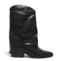 Scarpe donna Gold&gold stivale con gonna in ecopelle nero D26GG32 FD03