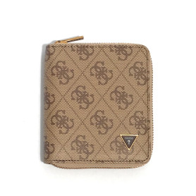 Portafoglio uomo Guess Milano zip around in pelle beige/ brown GS26GU04 SMMALOLEA02