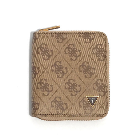 Portafoglio uomo Guess Milano zip around in pelle beige/ brown GS26GU04 SMMALOLEA02