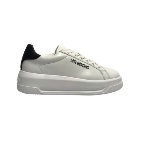 Scarpe Love Moschino sneaker Eclipse 50 in pelle bianco/ nero DS26MO01 JA15065G1OIAH10A
