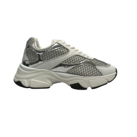 Scarpe Love Moschino sneaker Stardust 60 in pelle argento/ bianco DS26MO02 JA15446G1OIQ890A