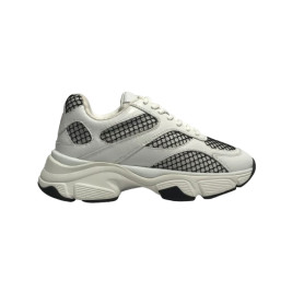 Scarpe Love Moschino sneaker Stardust 60 in pelle bianco/ nero DS26MO04 JA15446G1OIQ610A