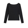 Top donna Guess maniche lunghe con logo all over nero ES26GU13 W6RP46KA660 G7V2