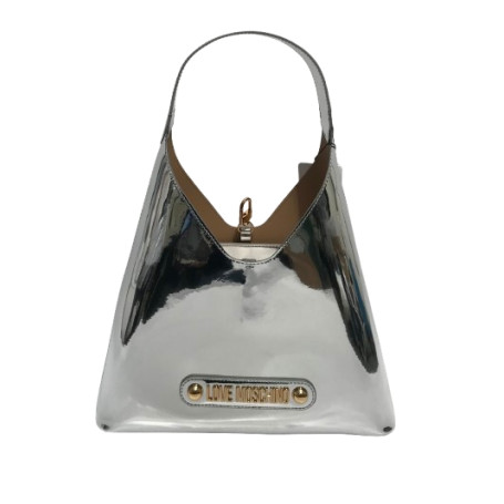Borsa donna Love Moschino shopper a spalla in ecopelle mirror argento BS26MO08 JC4134PP1OLP0902